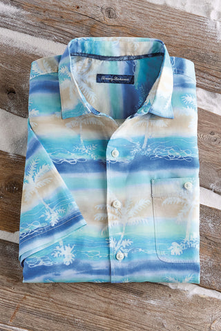 Tommy Bahama Men's Sand Linen Palma Batik Shirt, 2XL Tommy Bahama Men's Sand Linen Palma Batik Shirt, 2XL