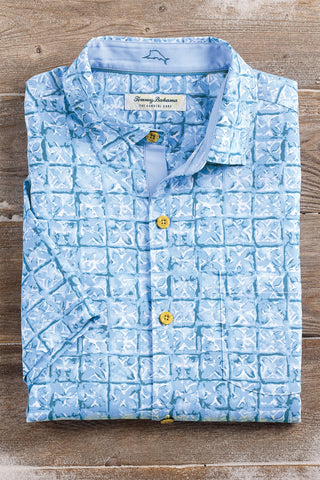 Tommy Bahama Short Sleeve Coastal Ease Carrico Tiles Shirt