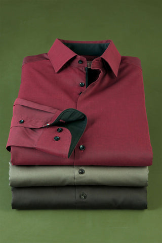 Reserve Long Sleeve Solid Contrast Trim Shirt
