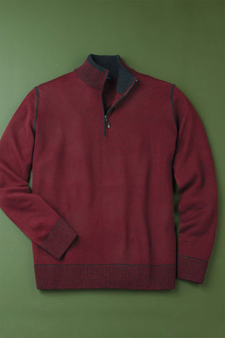 Patrick James Vanise Trim 1/4 Zip Sweater