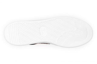 Close-up of a white sneaker sole on a white background