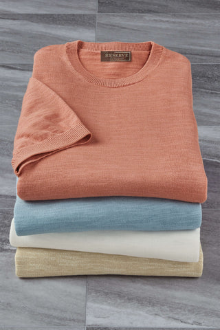 Reserve Short Sleeve Solid Slub Knit Crew Tee