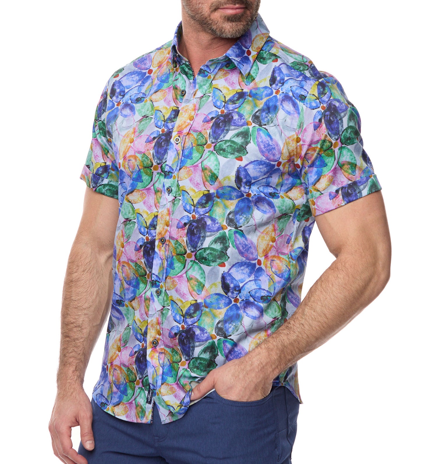 Robert Graham Gordon Short Sleeve Woven Sport Shirt