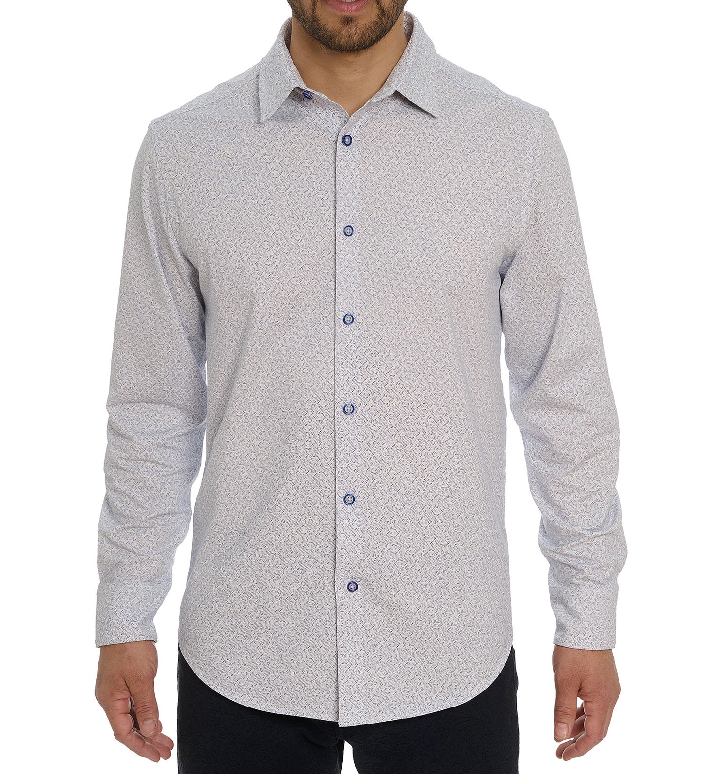 Robert Graham Asterisk Long Sleeve Knit Sport Shirt