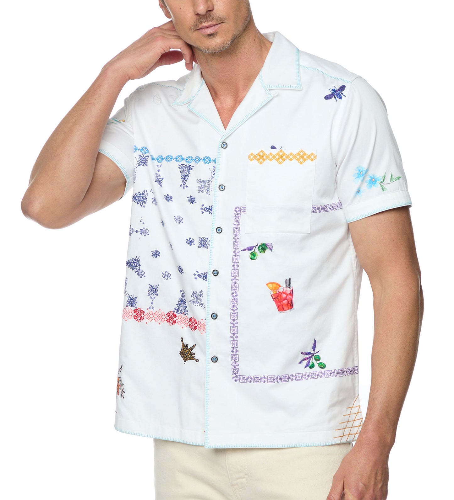 Robert Graham Fortuna Short Sleeve Woven Sport Shirt