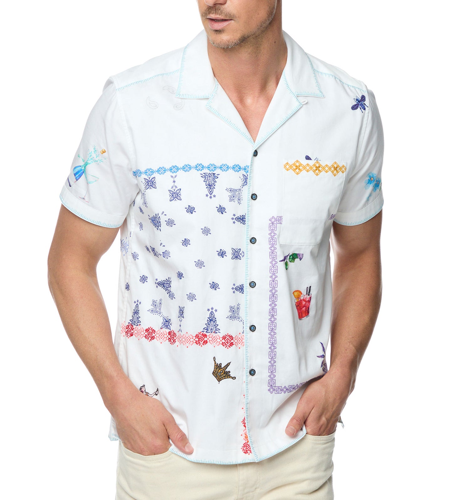 Robert Graham Fortuna Short Sleeve Woven Sport Shirt