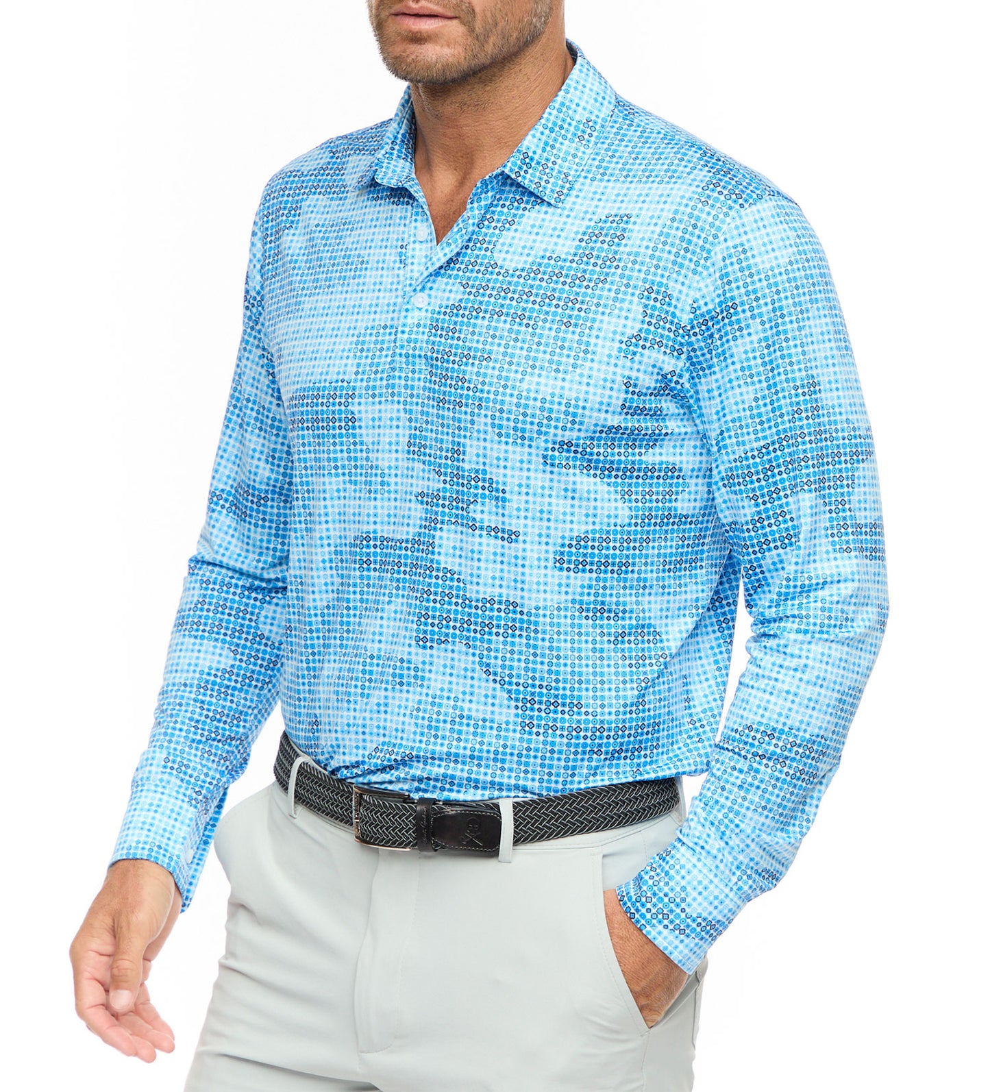 Robert Graham Declan Long Sleeve Knit Polo Shirt