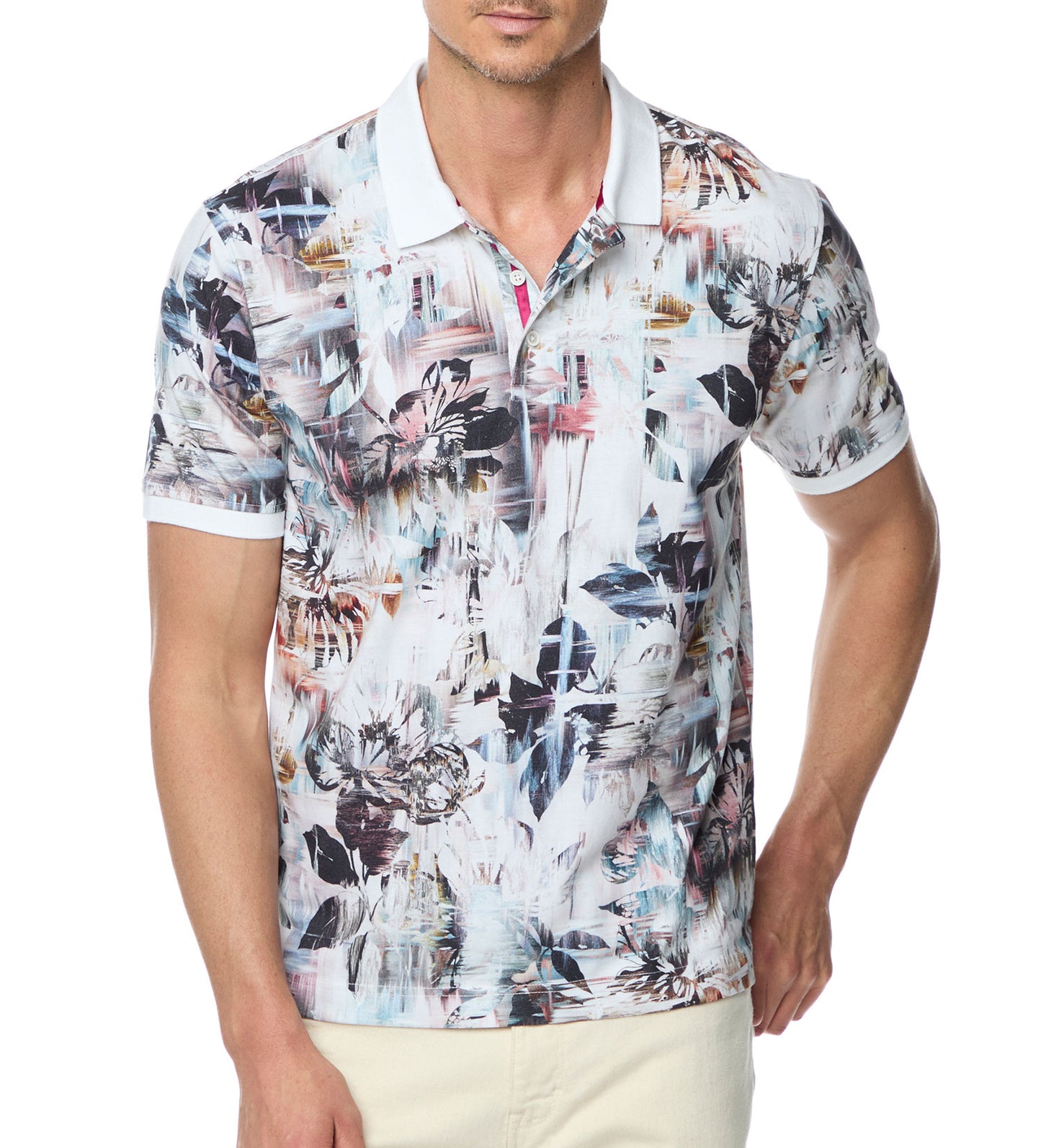 Robert Graham Iver Short Sleeve Knit Polo Shirt