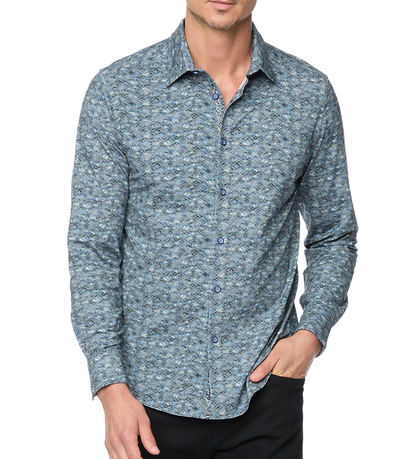 Robert Graham Claredon Long Sleeve Knit Sport Shirt