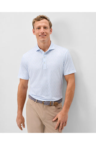 JOHNNIE-O PIP FLORAL PRINTED 3 BUTTON SHORT SLEEVE POLO