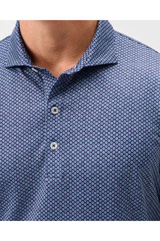 JOHNNIE-O PIP FLORAL PRINTED 3 BUTTON SHORT SLEEVE POLO