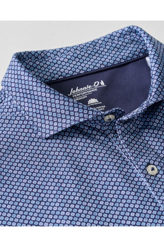 JOHNNIE-O PIP FLORAL PRINTED 3 BUTTON SHORT SLEEVE POLO