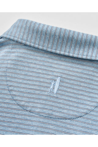 JOHNNIE-O MICHAEL PINSTRIPE 3 BUTTON SHORT SLEEVE POLO