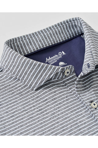 JOHNNIE-O MICHAEL PINSTRIPE 3 BUTTON SHORT SLEEVE POLO