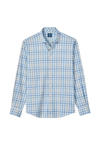 JOHNNIE-O CAY EXPLODED GINGHAM LONG SLEEVE SHIRT