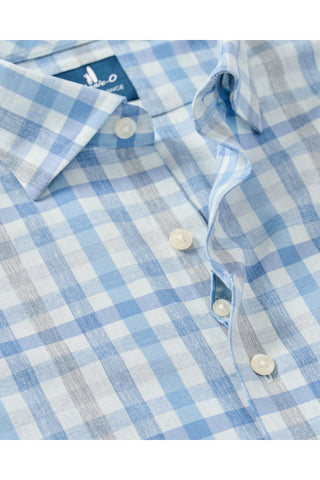 JOHNNIE-O CAY EXPLODED GINGHAM LONG SLEEVE SHIRT