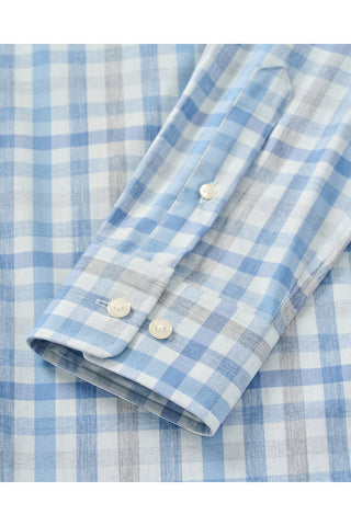 JOHNNIE-O CAY EXPLODED GINGHAM LONG SLEEVE SHIRT