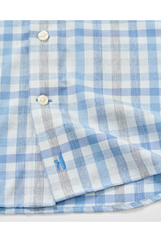 JOHNNIE-O CAY EXPLODED GINGHAM LONG SLEEVE SHIRT