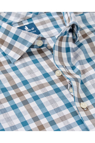 JOHNNIE-O CAY EXPLODED GINGHAM LONG SLEEVE SHIRT