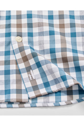 JOHNNIE-O CAY EXPLODED GINGHAM LONG SLEEVE SHIRT