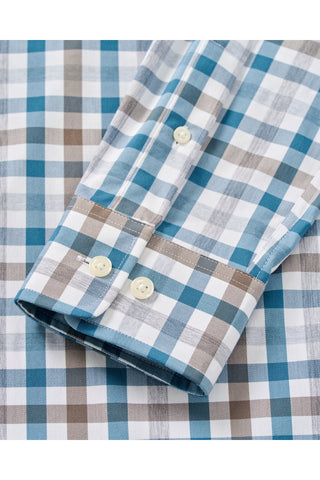 JOHNNIE-O CAY EXPLODED GINGHAM LONG SLEEVE SHIRT