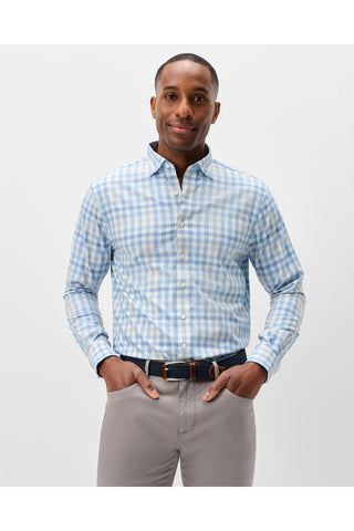JOHNNIE-O CAY EXPLODED GINGHAM LONG SLEEVE SHIRT