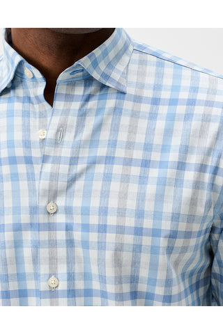 JOHNNIE-O CAY EXPLODED GINGHAM LONG SLEEVE SHIRT
