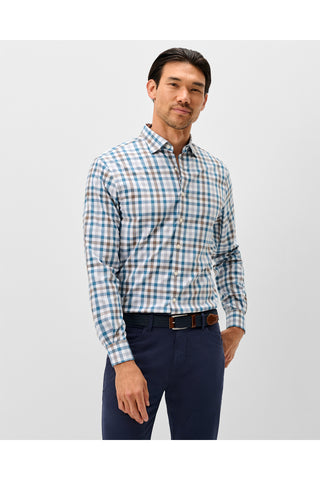 JOHNNIE-O CAY EXPLODED GINGHAM LONG SLEEVE SHIRT
