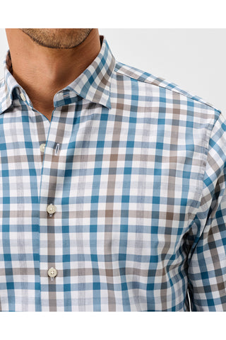 JOHNNIE-O CAY EXPLODED GINGHAM LONG SLEEVE SHIRT
