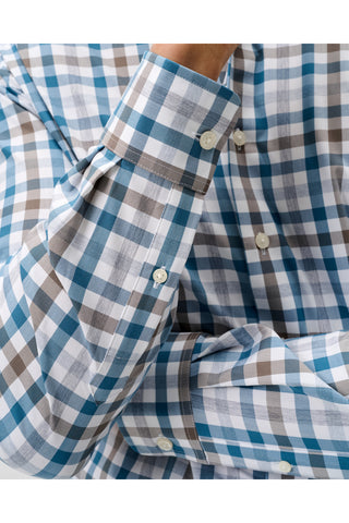 JOHNNIE-O CAY EXPLODED GINGHAM LONG SLEEVE SHIRT