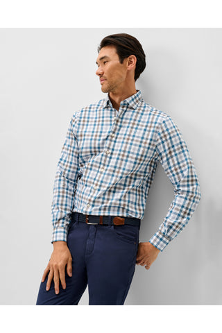 JOHNNIE-O CAY EXPLODED GINGHAM LONG SLEEVE SHIRT