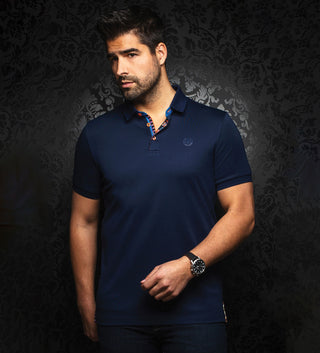 Au Noir Short Sleeve Eagle Knit Polo