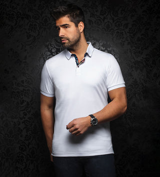 Au Noir Short Sleeve Eagle Knit Polo