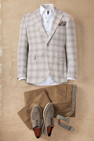 Patrick James 2 Button Side Vent Plaid Sport Coat