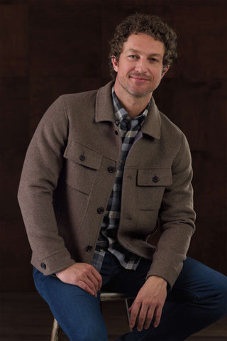Robert Barakett Ortega Button Front Melton 2 Pocket Jacket