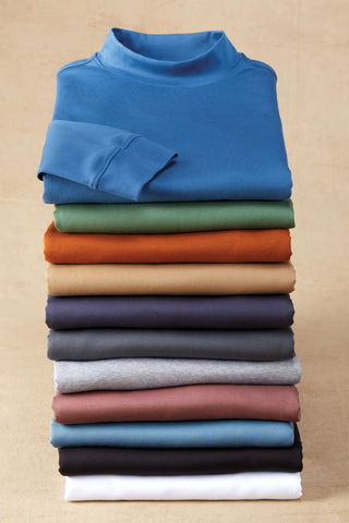Patrick James Long Sleeve Solid Mock Shirt