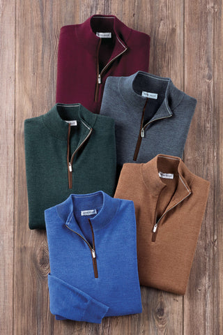 Peter Millar Autumn Crest Suede Trim 1/4 Zip