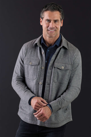 Bugatchi Button Front 2 Pocket Shirt Jacket