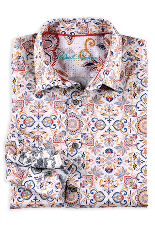 Robert Graham Long Sleeve Fairview Floral Medallion Shirt