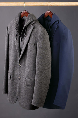 Robert Graham Voyager Knit Zip Out Bib Sport Coat - Navy