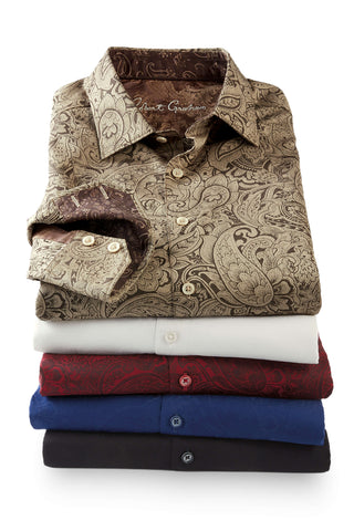 Robert Graham Long Sleeve Hudson Jacquard Solid Shirt