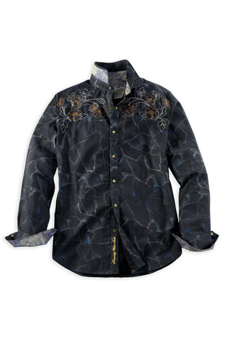 Robert Graham Long Sleeve Faraday Embroidered Beaded Lion Snap Shirt