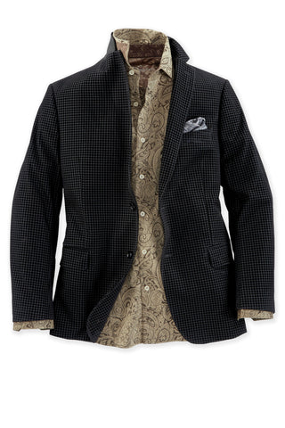 Robert Graham Somerton Neat Velvet 2 Button Sport Coat - Black