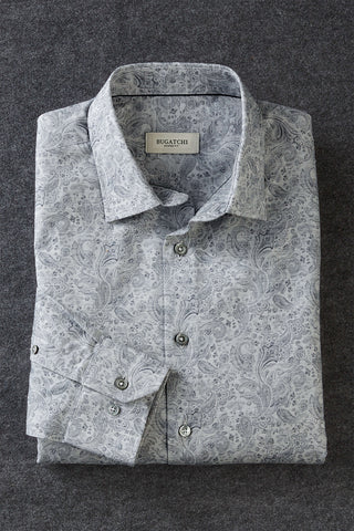 Bugatchi Long Sleeve Paisley Shirt
