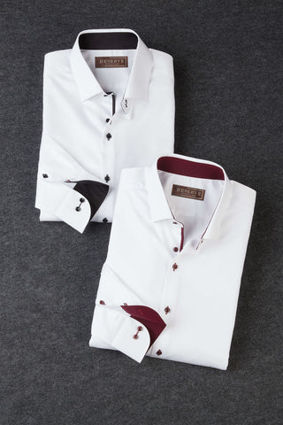 Reserve Long Sleeve Solid Contrast Trim Shirt