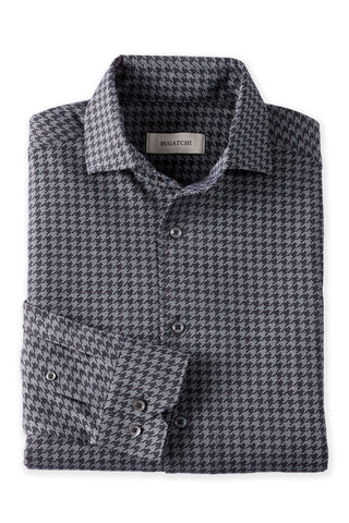 Bugatchi Long Sleeve Houndstooth Shirt