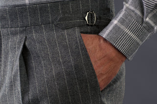 Reserve Pleated Flannel Stripe Pant