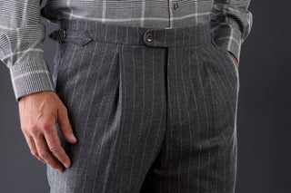 Reserve Pleated Flannel Stripe Pant