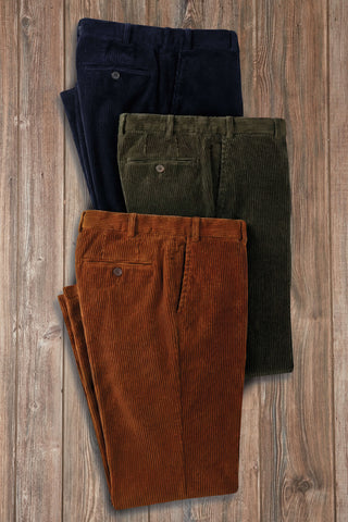 Hiltl Flat Front Dante Wide Wale Corduroy Pant