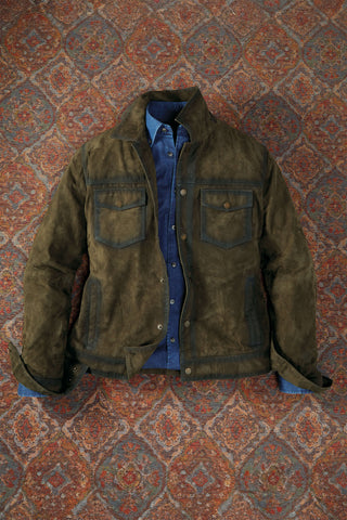 Patrick James Eastwood Suede Snap 2 Pocket Coat